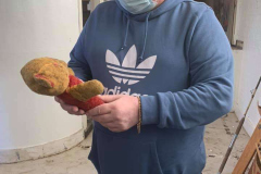 Teddy was reunited with his owner Guy Wright a few months before Guy passed away