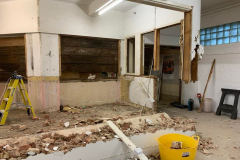 The old shop counter is demolished