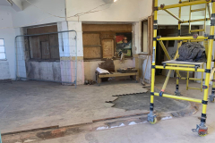 After demolition the re-construction work begins