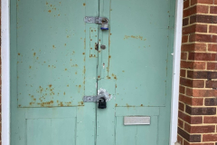 The old double doors to Linda's Stores