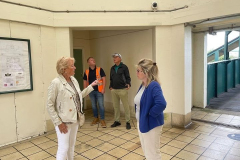 Maria Caulfield visits Bishopstone Station to see progress on the new community hub