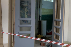 The new doors for the new entrance to the new community Hub