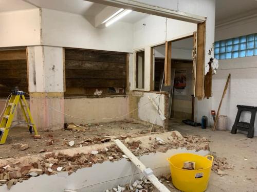 The old shop counter demolished
